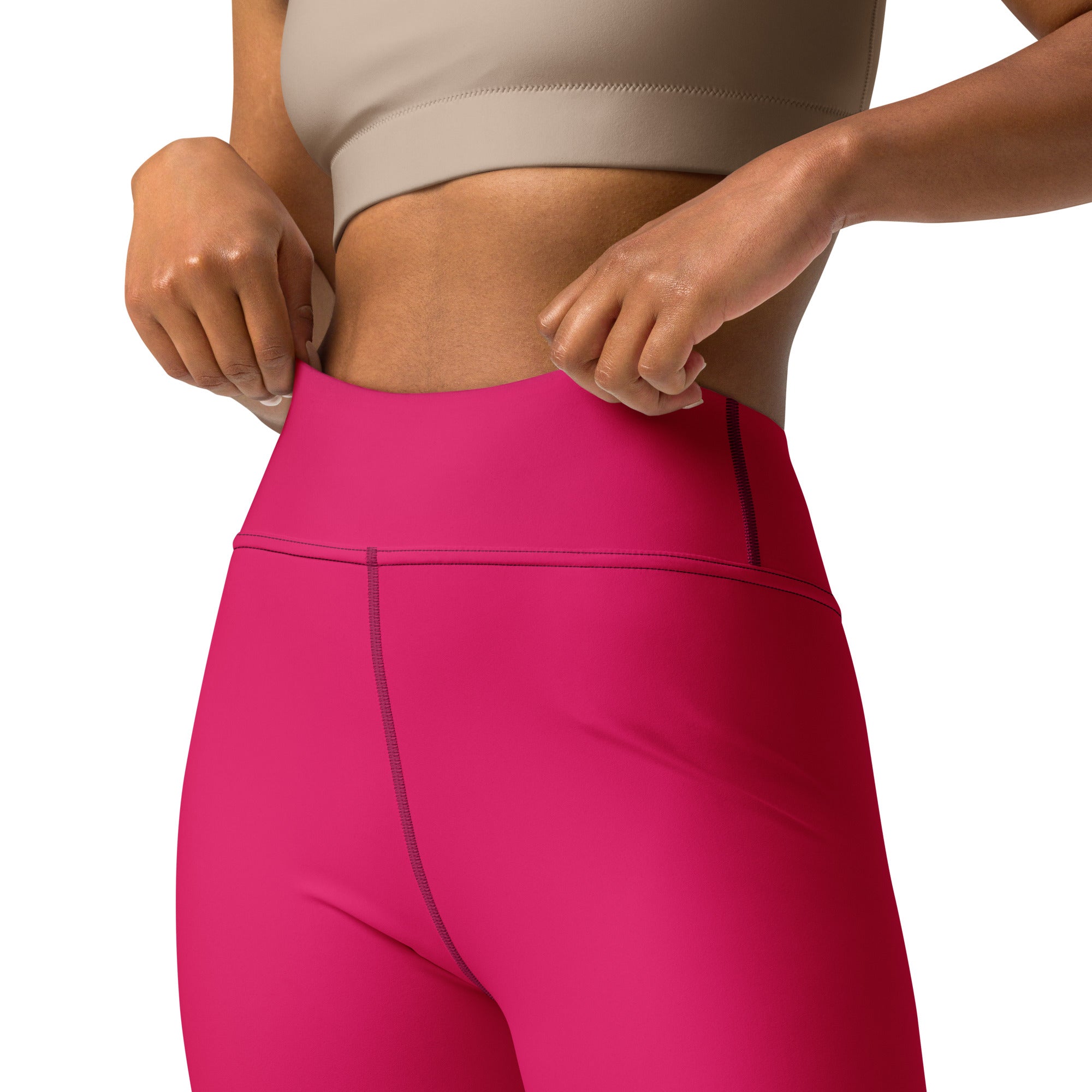 Neon Pink Love Heart Yoga Leggings